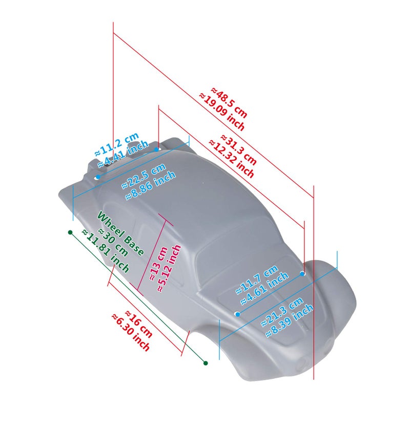 SummitLink Custom Body Muddy Green Over Black Compatible for 1/10 Slash 4x4 VXL 2WD Slayer RC Car or Truck (Truck not Included) SSB-BG-03 - Image 5